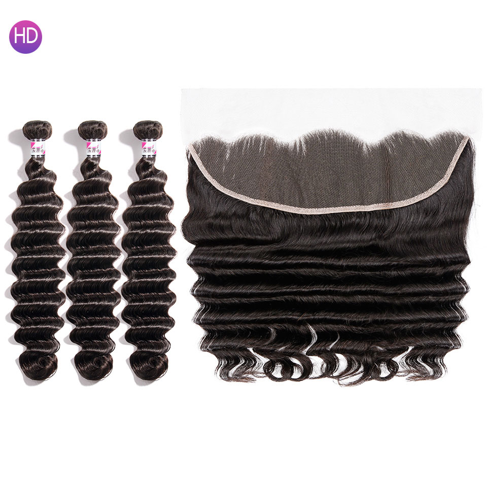 Stema Virgin Loose Deep Hair With 13x4 HD & Transparent Lace Frontal